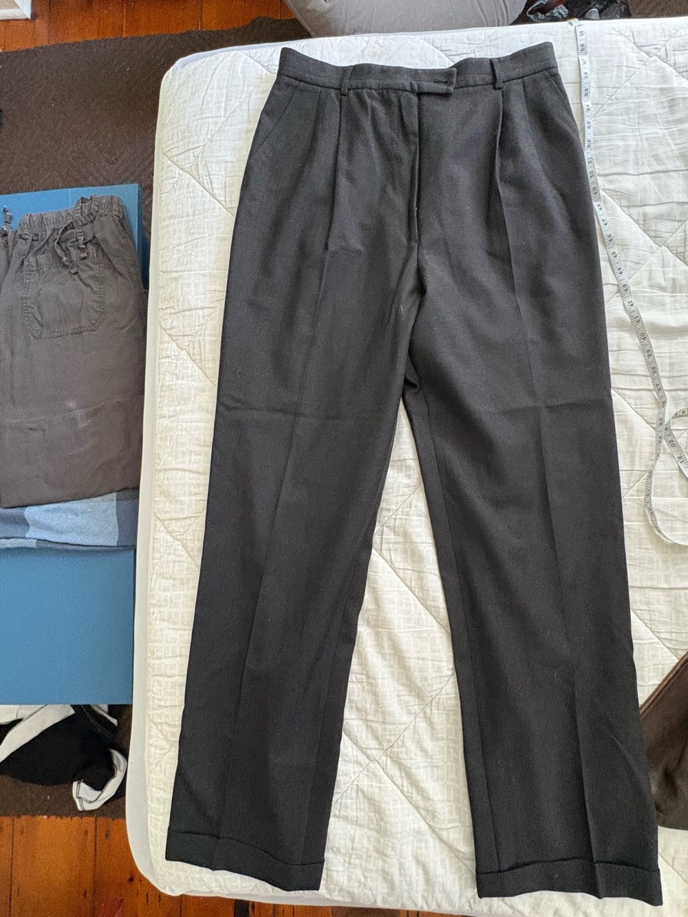 Burberry Black Pleated Men's Dress Pants